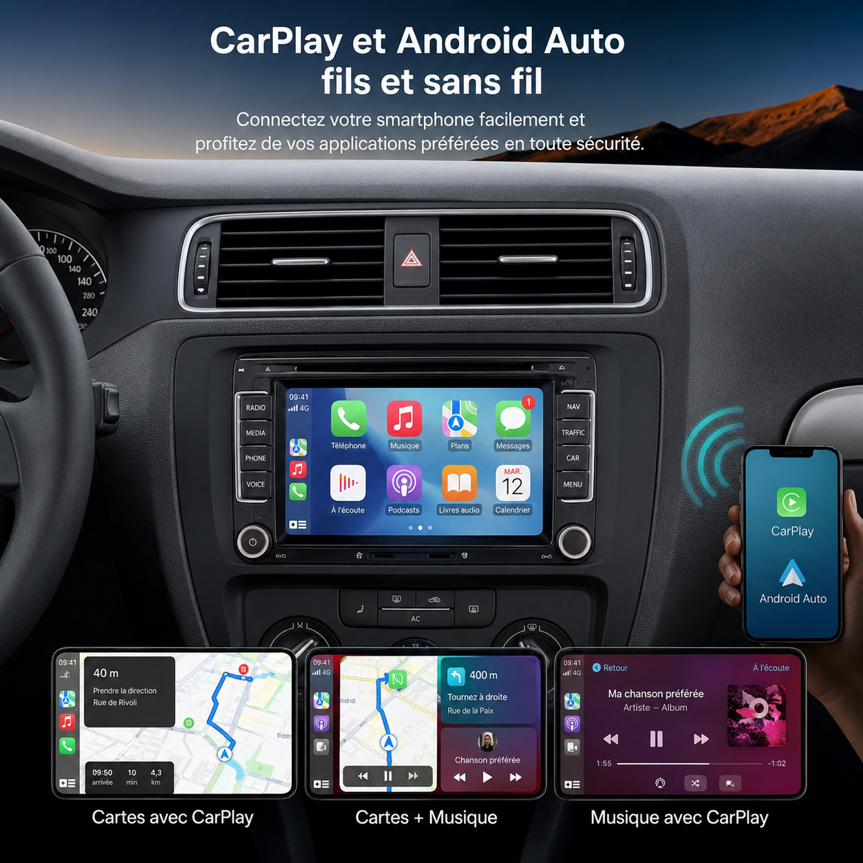 Car Play pour voiture Volkswagen