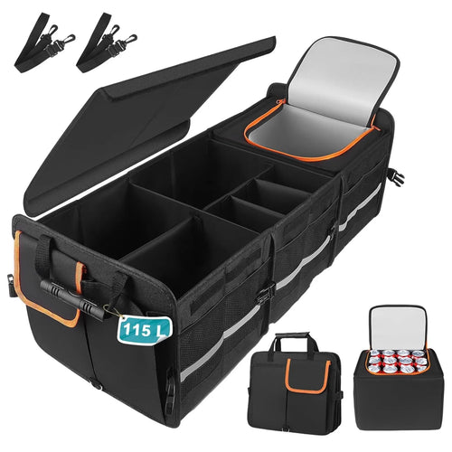 Coffre de Rangement Pliable pour Voiture avec Sac Isotherme