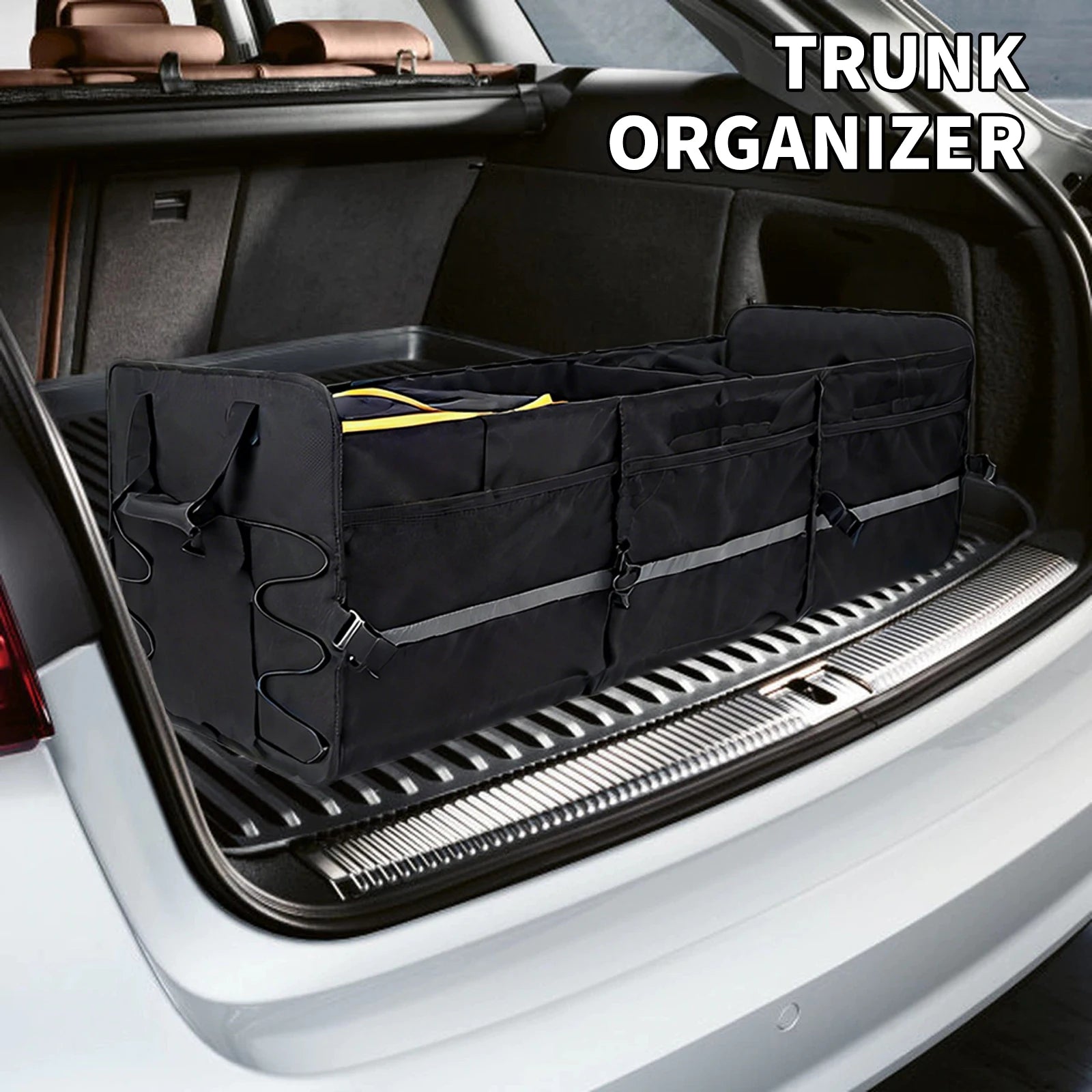 Coffre de Rangement Pliable pour Voiture avec Sac Isotherme